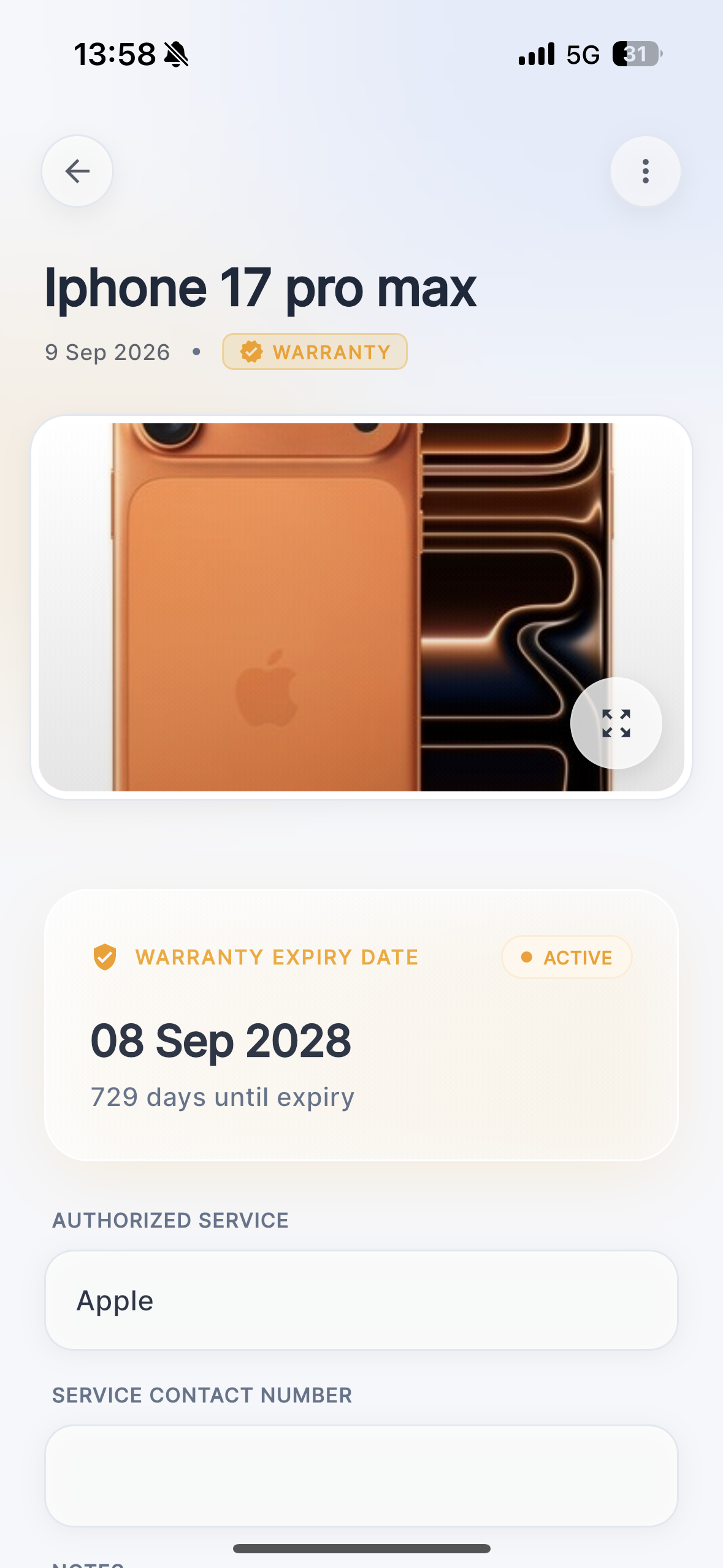 Warranty Tracking